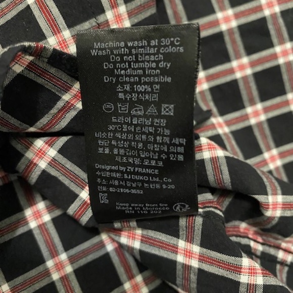 Zadig & Voltaire Thibault Plaid Cotton Shirt Size S NWT - Picture 10 of 10